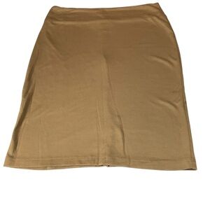 Rekucci Pull On Pencil Skirt Tan Stretch Knee Length Office Career L